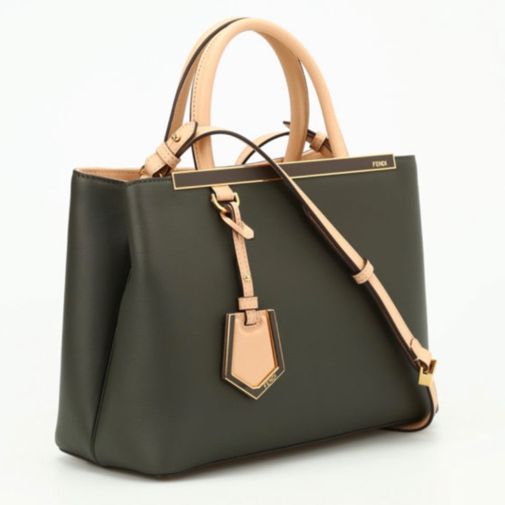 FENDI PETITE 2 JOURS TWO-TONE LEATHER BAG - Picture 2 of 6